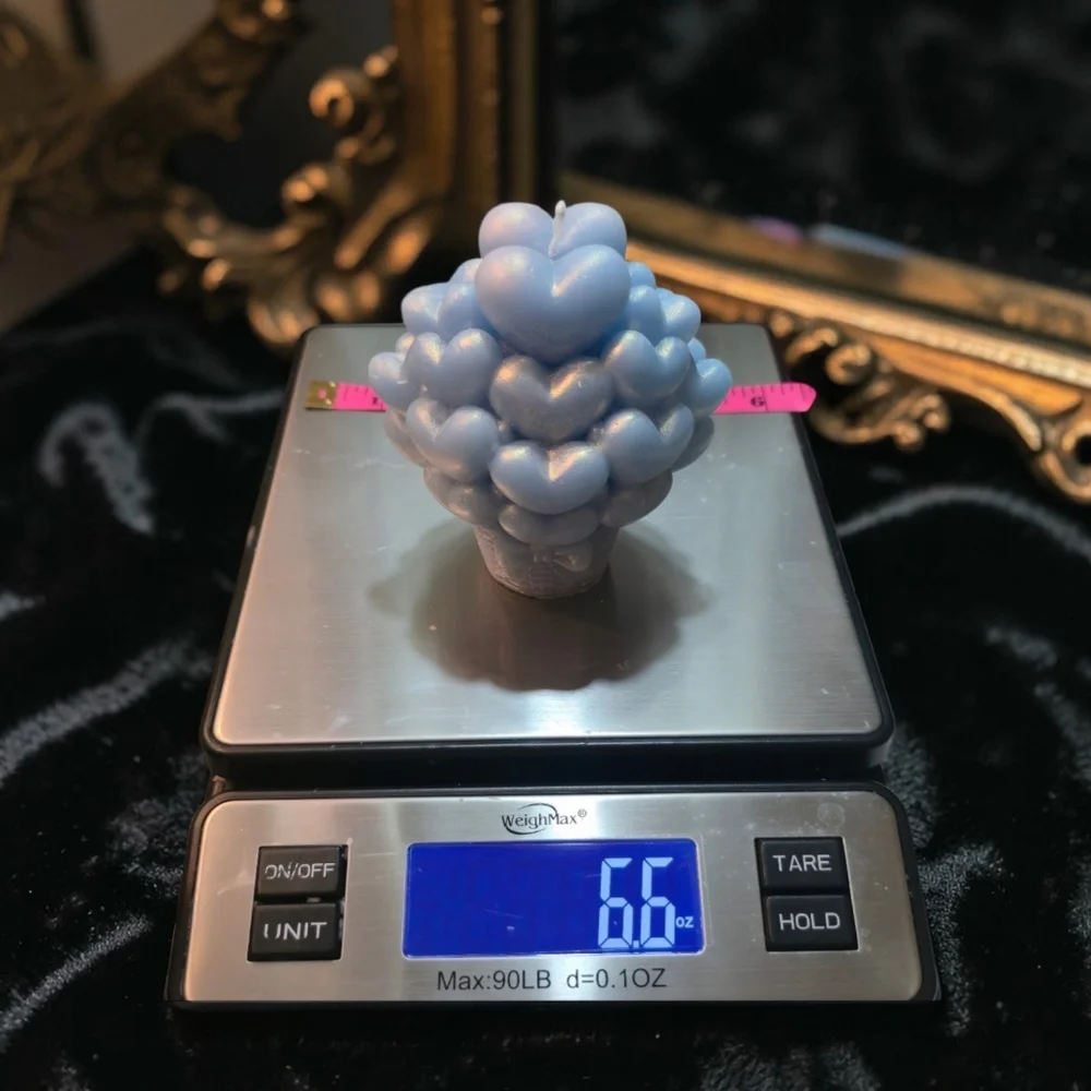 Blue Heart Cluster Candle – Scented Velvet Collection – 100% Beeswax